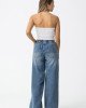 Джинсы wide leg с эластичным поясом 
