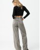Джинсы широкие wide leg серого цвета 