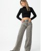 Джинсы широкие wide leg серого цвета 