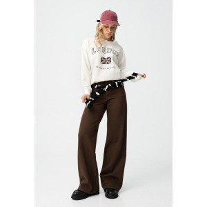 Джинсы широкие wide leg шоколадного цвета 