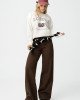 Джинсы широкие wide leg шоколадного цвета 