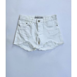 Шорты джинсовые medium waist белого цвета 