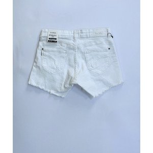 Шорты джинсовые medium waist белого цвета 