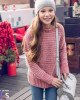 Свитер мягкой фактурной вязки с блестящей нитью