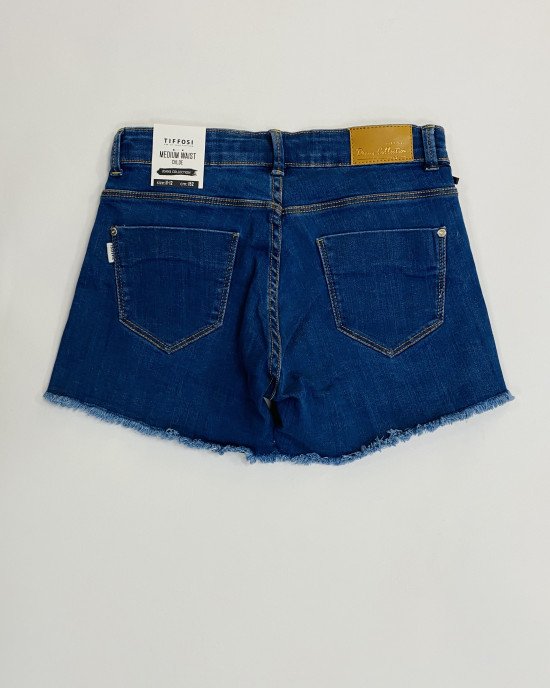 Шорты джинсовые с посадкой medium waist и вышивкой 