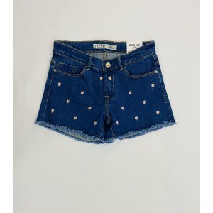 Шорты джинсовые с посадкой medium waist и вышивкой 