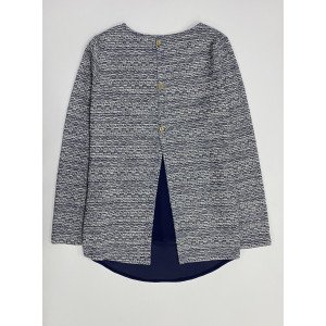 Блузон комбинированный синего цвета 
