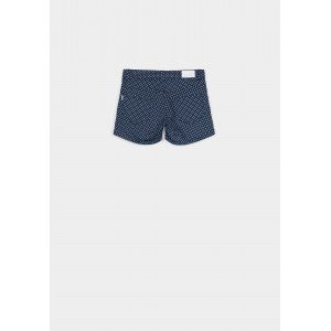 Шорты Medium waist синего цвета в белый горошек 
