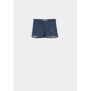 Шорты Medium waist синего цвета в белый горошек 