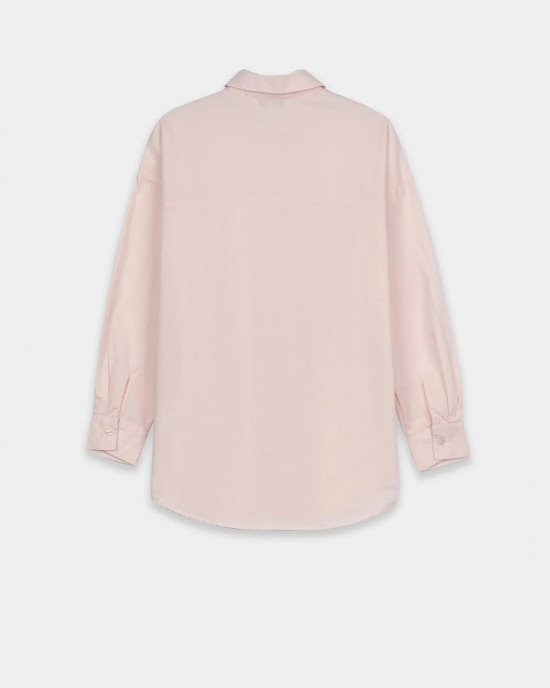 Рубашка пудрового цвета с длинными рукавами