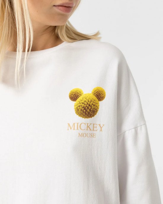 Свитшот утепленный белого цвета с принтом Mickey mouse
