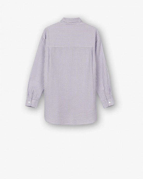Рубашка oversize в клеточку с длинными рукавами 