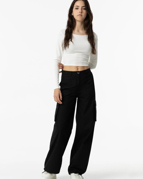 Брюки карго baggy fit черного цвета 