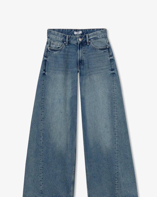 Джинсы широкие wide leg синего цвета 