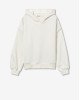 Толстовка с капюшоном утепленная oversize молочного цвета