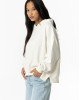 Толстовка с капюшоном утепленная oversize молочного цвета