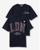 Футболка regular синего цвета с принтом на спине 