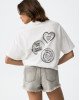 Футболка oversize белого цвета с принтом на спине 