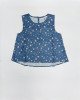 Топ - блузон синего цвета в цветочный принт Топ - блузон синего цвета в цветочный принт