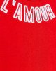 Топ красного цвета с белой вышивкой "L`amour"