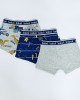 Трусы шортики сине - серого цвета с принтами