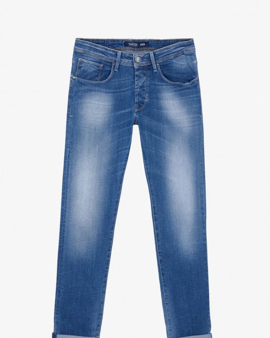 Джинсы slim fit синего цвета