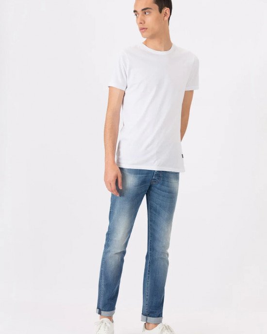 Джинсы slim fit синего цвета