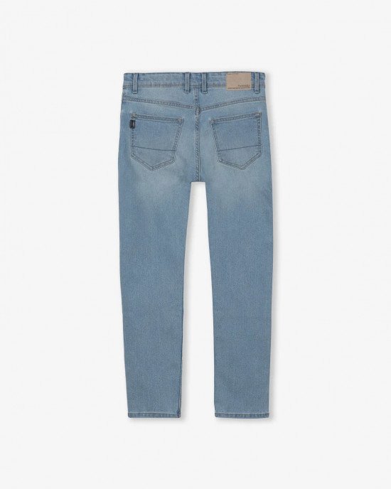 Джинсы slim fit голубого цвета 