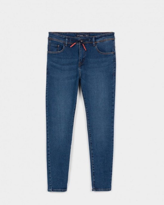 Джинсы Carrot Fit синего цвета