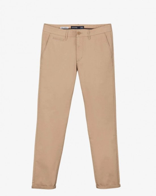 Брюки tapered fit бежевого цвета