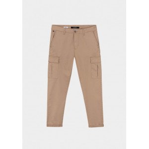 Брюки Slim Fit с накладными карманами (карго) бежевого цвета 