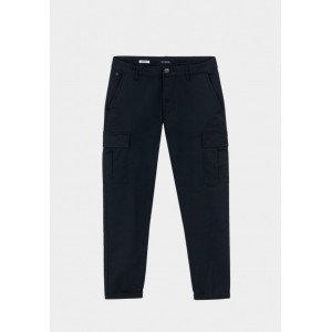Брюки Slim Fit с накладными карманами (карго) синего цвета 