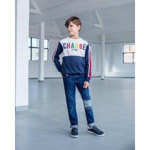 Джинсы slim fit john синего цвета 
