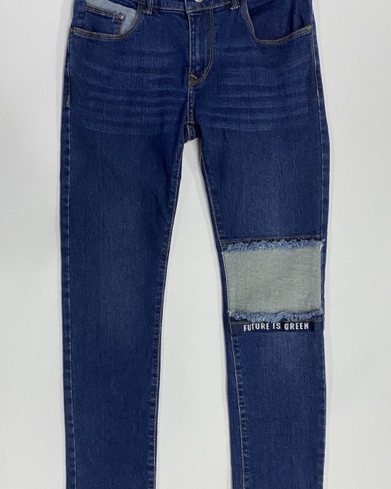 Джинсы slim fit john синего цвета 