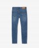 Джинсы skinny fit синего цвета с потертостями 