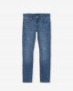 Джинсы skinny fit синего цвета с потертостями 