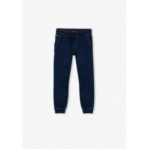 Джинсы с резинкой в поясе jogger slim синего цвета 