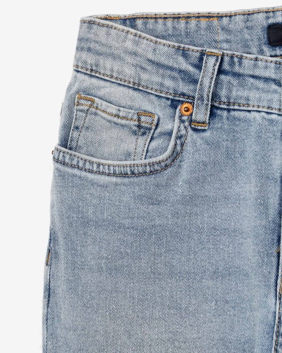 Джинсы straight fit голубого цвета 