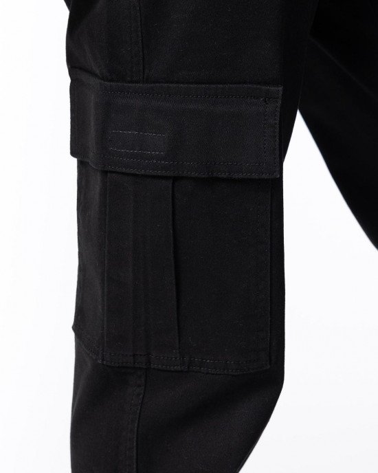 Брюки relaxed fit карго черного цвета 