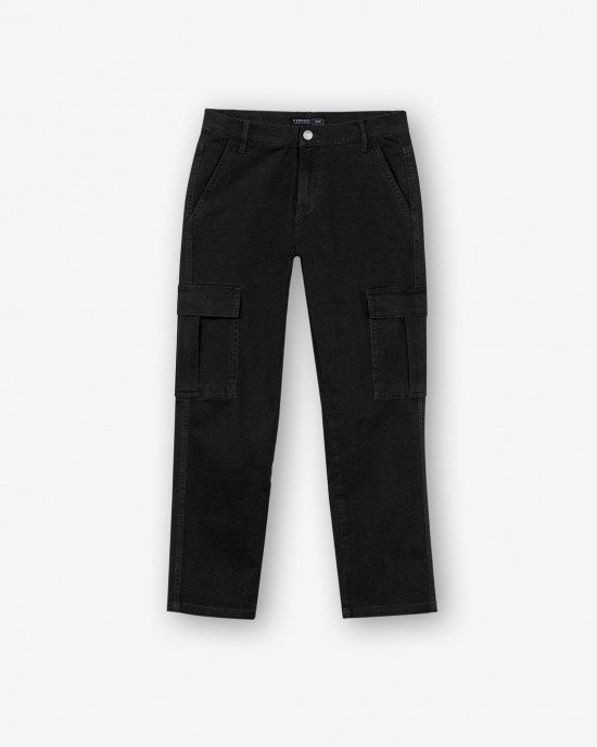Брюки relaxed fit карго черного цвета 
