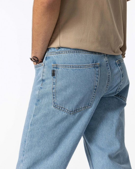 Джинсы wide leg fit голубого цвета 