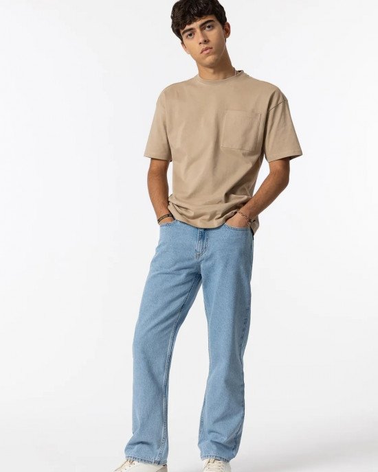 Джинсы wide leg fit голубого цвета 