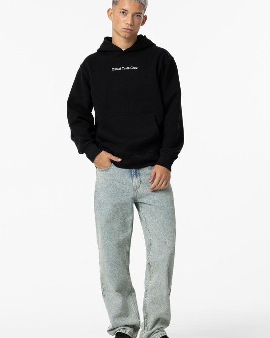 Джинсы chase wide leg голубого цвета с эффектом варки 