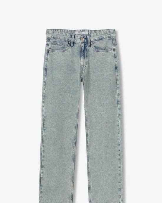 Джинсы chase wide leg голубого цвета с эффектом варки 