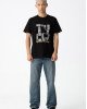 Джинсы chase wide leg цвета деним с эффектом потертостей 