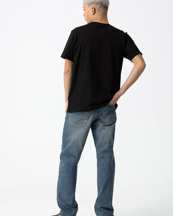 Джинсы chase wide leg цвета деним с эффектом потертостей 