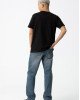 Джинсы chase wide leg цвета деним с эффектом потертостей 
