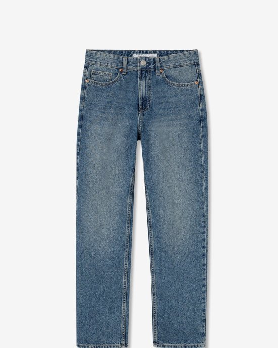 Джинсы chase wide leg цвета деним с эффектом потертостей 