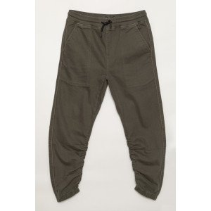 Брюки JOGGER темно-зеленого цвета с широкой резинкой внизу 