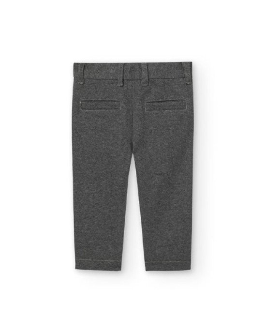 Брюки теплые классического кроя серого цвета 